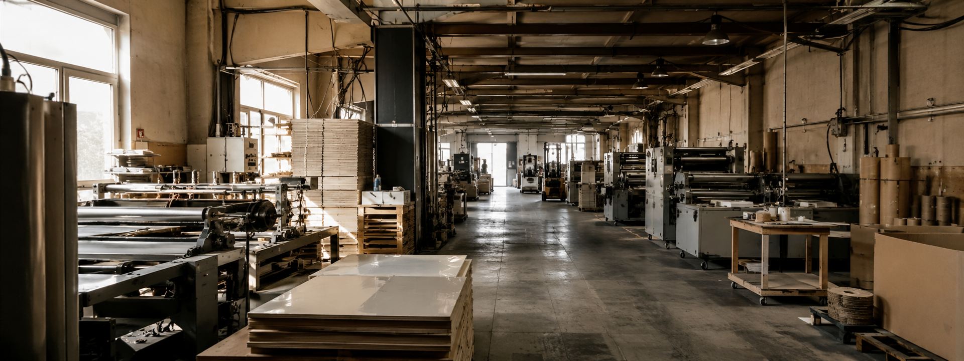 Breiter Blick in eine Werkstatt / Produktion